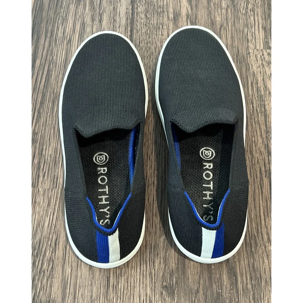 Rothy's The Classic Slip-On Sneaker Black Knit Womens Size US 6.5
